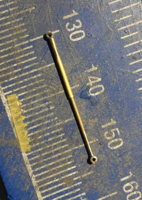 That's my smallest solder work yet :). 0.6mm  in 0.8mm brass tube. The &quot;eyes&quot; are 1.1mm brass tube. I don't know the name of all these parts, it links the throttle mechanism to the fuel injection pump.