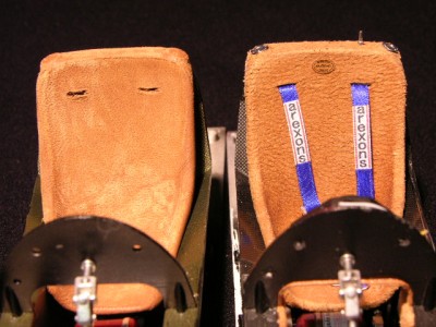On the left is the smooth leather surface on the right the suede