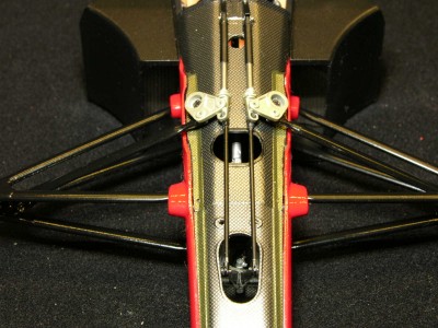 Scratchbuildt shock absorber system, that is complete different to the Tamiya 641/2